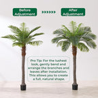 6FT Artificial Coconut Palm Set of 2, Faux Coconut Silk Palm Tree, Tropical Fake Trees for Indoor Outdoor, Large Sago Palm Plant for Home Office Garden Patio Poolside Backyard