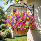 Alupssuc 24 Bundles Artificial Flowers for Outdoors Decoration, UV Resistant Silk Faux Floral Spring Fake Plastic Plants Greenery for Outside Indoor Home Garden Porch Window Box Decor, Mix 6 Colors