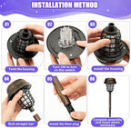 Qualirey 4 Pcs Solar Mosquito Zapper Outdoor Waterproof Solar Powered Bug Zapper Outdoor Mosquito Killer Lamp Trap Repellent Light for Garden Yard Insect (Purple and Warm Light,Bronze)