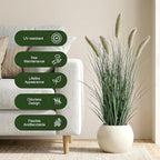 Artificial Cattail Reed Grass Plants Indoor,Faux Cattail Grass Plant Artificial Plant Grass Outdoor,Fake Grass Tall Green Onions Fake Plant, Living Room Kitchen Office Decor 36“ 1 PCS