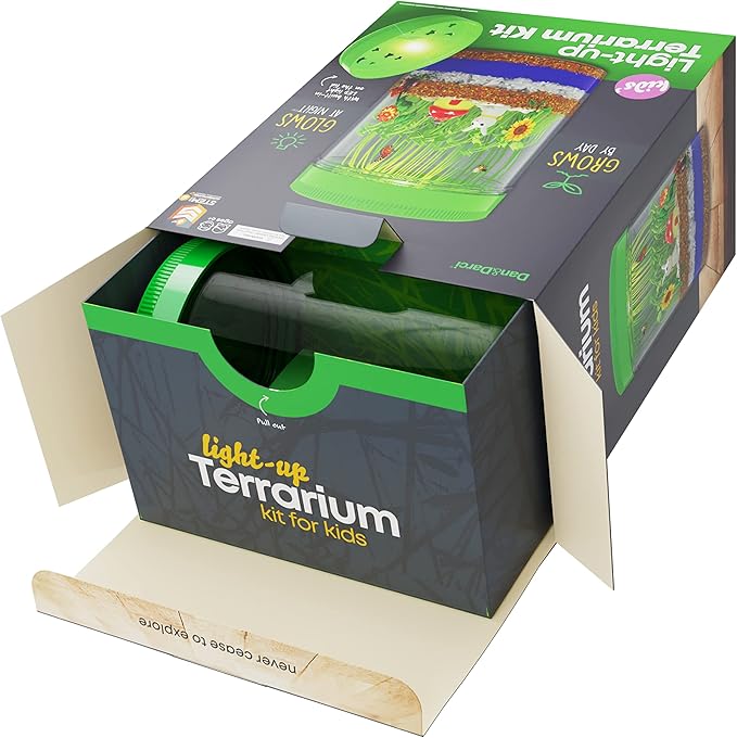 Dan&Darci Light-Up Terrarium Kit for Kids - STEM Science Kit - Educational DIY Toy for Boys & Girls - Birthday Gift - Craft Project Idea for Ages 6 7 8 9 10 11 12 Year Old - Craft for Boys