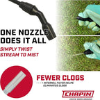 Chapin 16109 Pump Sprayer, 1‑Gallon, Lawn & Garden, Translucent Poly Tank, Adjustable Cone Nozzle, Ergonomic Handle & in‑Tank Filter for Herbicides, Pesticides, Fertilizers & Cleaning Tasks, 2 Pack