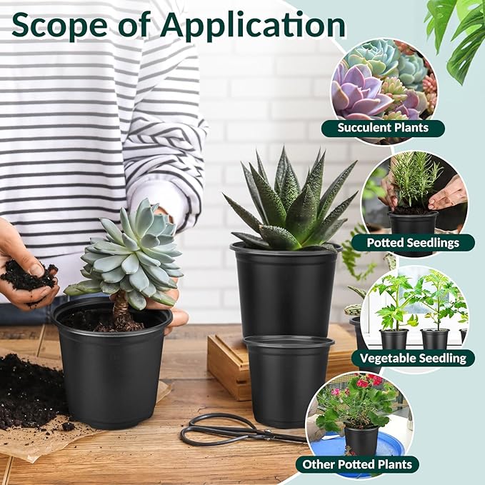 110 Pcs Small Plastic Palnt Pot, 4 5 6 Inch Nursery Pots with Drainage, Seedlings Starter Pots for Plants, Great for Herbs, Cuttings, and Starter Plants (110 pcs, 4 inch)
