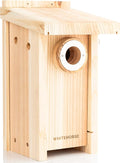 WHITEHORSE Bluebird House - Weatherproof Bird House for Outdoors - Cedar Birdhouse Built to NABS Specs - Nest Box for Bluebirds, Chickadees, Titmice, Wrens, Nuthatches & More (15” Floor)