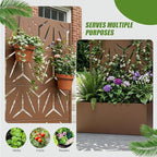 Casaphoria Metal Raised Garden Bed with Trellis, 59"x30"x12" Planter Box for Climbing Plants, Vegetables & Vines, Features Drainage Holes and Privacy Screen, Brown-Star