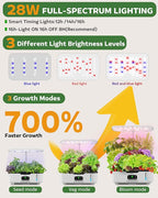 Misting Hydroponic Growing System Kit 15-Pods Indoor Smart Herb Garden Planter with LCD Touch Panel 6L Large Tank for Herb/Vegetables/Flowers/Fruits,Gardening Gifts for Women Men Beginners-White