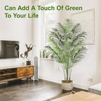 Artificial Palm Tree 6.5ft Tall Fake Palm Tree Indoor Decor with 18 Trunks and Real Bark Design Faux Tropical Areca Palm Silk Floor Plant in Pot for Home Office Living Room Bedroom Decor 1pcs