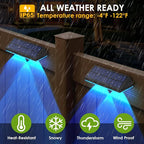 LIANGLOME Solar Fence Lights Outdoor, 2PK RGB Solar Lights for Outside Backyard, Patio, Deck Fence, Stair Handrail, Pool and Wall