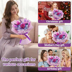 Preserved Flowers Bouquet, Flowers for Delivery,Handmade Purple Rose Bouquets Lasting 3-5 Years, Luxury Gift Box,Birthday Flowers Gifts for Women Mom Grandma Wife Friends