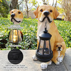 Garden Dog Statues Outdoor Decor, Solar Lights Outdoor Labrador Figurine Solar Dog Ornaments for Patio, Lawn, Yard Art Decoration, Housewarming Garden Gifts for Mom