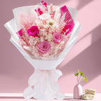 Bonsion Preserved Flowers Gifts for Women, Flower for Delivery, Light Pink Roses Gifts fo Her, Preserved Roses Bouquets, Birthday Gifts for Grandma, Mothers Day Flowers for Wife