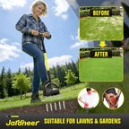 Jardineer Lawn Aerator Spike Tool, 36" Manual Yard Aeration Tool with 12 Thickened Steel Spikes, Pre-Assembled Grass Aerator for Soil Loosening & Yard Aeration in Lawn, Yard and Garden