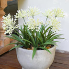 Outdoor Artificial Flowers for Porch 18.9 in Fake Plants 8 Bundles Plastic White Flower Large Faux Greenery for Outside Planter Yard Patio Decor
