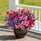 17 Inch Artificial Faux Pansy Flowers for Outdoor,Fake Pansies Flowers with Eucalyptus Leaves Fake Plants Greenery Boxwood Porch Patio Decor 6 Bundles(Light Purple,Pink,Dark Rose)