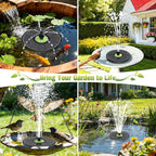 SZMP Upgraded 3.5W Full Glass Panel Solar Fountain for Bird Bath, Floating No-Installation Solar Powered Water Fountain Pump with 7 Nozzles, for Garden, Pond Decor (Black)