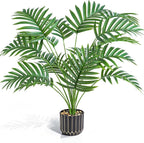 28" Artificial Areca Palm Plant Tall Fake Faux Plants Indoor Outdoor Tree for Living Room Home House Decoration