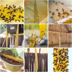 Fly Strips Trap Indoor Sticky Hanging, 24 Pack Fly Paper Traps Outdoor, Flies Tape Paper Ribbon Rolls for Home Kitchen, Fruit & Bug Gnat Catchers for Inside, Killer for Winged Insect