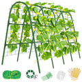 Cucumber Trellis for Raised Bed, 66''x48'' U-Shape Garden Trellis for Climbing Plants Outdoor, Metal Arch Plant Support, Vegetables Trellis for Squash Grape Pea Bean Vines Flower