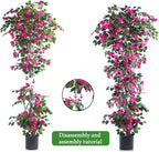 Artificial Bougainvillea Tree -6FT Faux Bougainvillea Tree with Realistic Flowers, Tall Fake Flower Tree for Indoor or Outdoor Decor, Silk Floral Plant for Living Room, Porch, Garden (Pink)