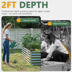 FOOWIN 4pcs 6x3x2ft Galvanized Raised Garden Bed, Planter Raised Garden Boxes Outdoor, Large Metal Raised Beds for Gardening, Garden Bed for Vegetables, Flowers, Herb,269 Gallon Capacity, Silver