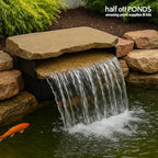 HALF OFF PONDS Filtering Waterfall Spillway Kit | 16-inch lip, Rock lid, 2200 GPH Aqua Pulse pump, 12.5 ft tubing, Backyard water gardens