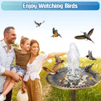 Bird Bath Fountain, Bird Bath Water Fountains with 7W Water Pump, Gray Moss Resin Granite Water Fountain Rock Waterfall for Birdbath, Bird Feeder