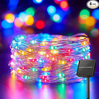 Minetom Solar String Lights for Outside, 33Ft 100 LED Outdoor Solar Fairy Lights, 8 Modes Balcony Lights for Tree Patio Christmas Party Wedding Decor 4PC