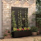 Galvanized Metal Planter Box with Trellis,Metal Raised Garden Bed Trellis 72"x47"x15.7"Inches Outdoor Planter with Wheels and Drainage Holes,for Patio Climbing Vegetables,Flowers,Vines,Black