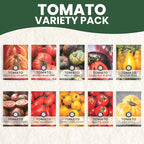 Tomato Seeds | 10 Individual Packs | 2026 Season | Non-GMO | Roma, Brandywine, Cherry & More! | for Planting Indoor & Outdoor | by Family Sown