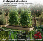 Cucumber Trellis for Raised Bed, Garden Trellis for Climbing Plants Outdoor, Metal Arch Trellis U-Shape Vegetables Support for Tomotoes Grape Vines Beans Peas (Green, 15.7" L x 24" W x 48" H)