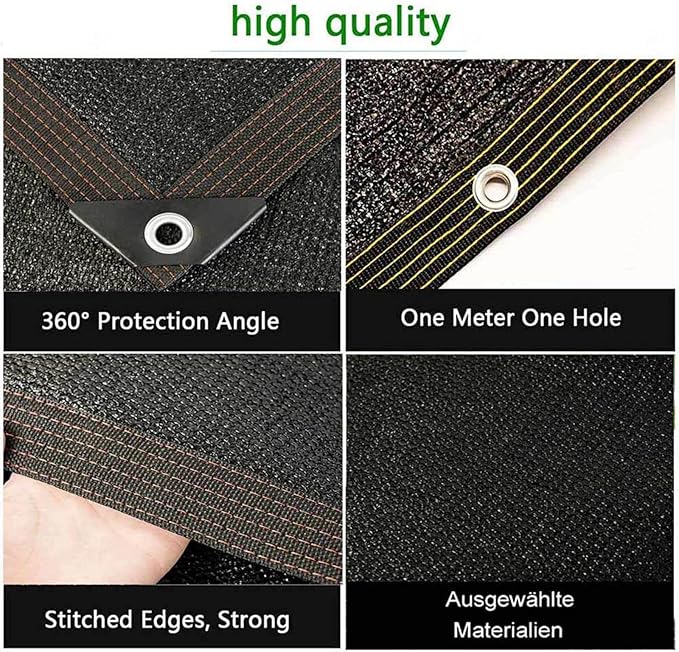 Outdoor Shade Netting Black 2×3m 3×3m 3×4m 4×5m 5×5m Mesh Breathable Shade Cloth Sunscreen Heat-Insulating Shade for Shade Mesh Tarp, Pergola, Privacy Netting,black-3x6m