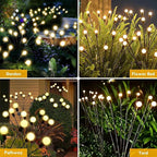 Solar Garden Lights, 6 Pack 48LED Solar Firefly Lights, Waterproof Garden Light Outdoor with 2 Lighting Modes, Swaying Light for Outside Yard, Walkway, Patio, Lawn, Flower Bed Decoration (Warm White)