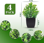 Der Rose Set of 4 Pack Small Fake Plants Mini Artificial Faux Plants Indoor for Bathroom Farmhouse Room Table Decor