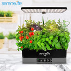 SereneLife Smart Starter Kit-Hydroponic Herb Garden Indoor Plant System w/Height Adjustable LED Grow Lights, 6 pods, 3 Modes-Home Kitchen, Bedroom, Office SLGLF130 (Black)