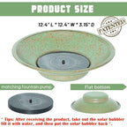 HOUYANG Solar Fountain Bird Bath, Metal Bird Bath Bubbler, Outdoor Bird Bath Bowl, for Outdoors Garden Patio Decor.