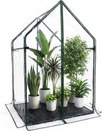 Gardzen Mini Greenhouse with Waterproof Bottom, Portable Green House with Strong Metal Frame, Small Green House for Outside and Inside Use,36.2"(L) x36.2(W) x59.5(H)