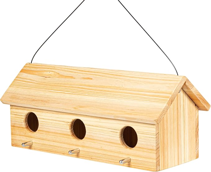Wooden Bird Houses for Outside Birdhouses Nest Bluebird House for Cardinals Finch Wren Swallow for Garden Viewing 7