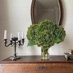 YalzoneMet 4Pcs Dark Green Real Touch Hydrangea Artificial Flowers 21'' Faux Latex Hydrangea Flowers for Fall Table Centerpieces Fake Flowers for Home Kitchen Living Room Boho Decor