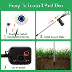 Halloween Decorations Outdoor, 6 Pack 36 LED Solar Scary Eyeball Swaying Lights, Green Solar Firefly Light Waterproof Outdoor Garden Lights for Halloween Yard Garden Lawn Party Flower Bed