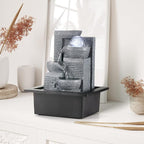 WICHEMI Tabletop Fountain Warer Fountains Indoor Waterfall Fountain Indoor Relaxing Water Feature Meditation Fountains with LED Light for Home Office Bedroom Decor (Style 7)