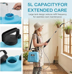 High Reach Plant Waterer with Spray Can - Electric Water Sprayer with Telescopic Wand and Water Hose, 180° Adjustable Nozzle 5L Watering Can for High Hanging Plants