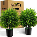 21-Inch Artificial Cedar Ball Trees (Set of Two) – Lifelike, UV-Resistant Decor for Indoor & Outdoor Use – Enhance Your Space with Vibrant Greenery