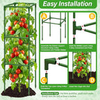 4 Pack Square Tomato Cages for Garden, 45 Inch Adjustable Tomato Stakes, Metal Tomato Trellis, Garden Plant Support for Potted Climbing Plants, Vegetables Flowers Fruits, Raised Garden Bed