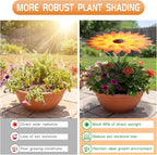 Axcoix 2 Pack Metal Plant Umbrellas for Outdoor Plants, 12" Realistic Flower Design Garden Plant Umbrella Shade, Decorative Sun Shade Disk for Plants, Potted Plants, Garden Beds