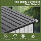 Polar Aurora 10X14 FT Metal Outdoor Storage Shed with Window, Heavy-Duty Galvanized Steel Garden Shed with Lockable Doors and 4 Vents, Large Weatherproof Tool Shed for Backyard Patio Outside, Black