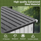 Polar Aurora 12X14 FT Metal Outdoor Storage Sheds with Window, Heavy-Duty Galvanized Steel Garden Shed with Lockable Doors and 4 Vents, Large Weatherproof Tool Shed Kit for Backyard Patio, Black