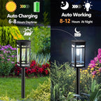 EXCMARK Solar Lights Outdoor Waterproof for Garden Pathway Walkway Driveway Yard Lawn Decorative Landscape Lighting. (Cool White Light, 2)