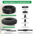 MIXC 80% Water Savings Drip Irrigation System Kit – 100ft 1/4" Soaker Hose & 10ft 1/2" Main Tubing with Connectors, Automatic Watering System for Large Vegetable Garden, Lawn, Raised Bed, Greenhouse