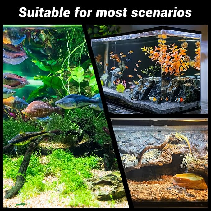 Fish Tank Decorations Resin Floating Rockery, Aquarium Decor Ornaments Mountain with White Cover Like Snow