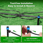2026 Upgrade 256FT Quick-Connect Drip Irrigation System Kit with 1/4” & 1/2” Fast-Lock Tubing, Adjustable Emitters & Sprinklers for Garden & Greenhouse